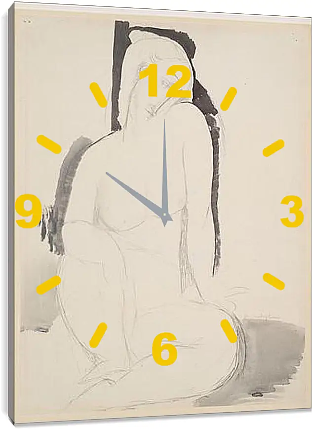 Часы картина - Seated Nude. Сидящая обнаженная. Амедео Модильяни