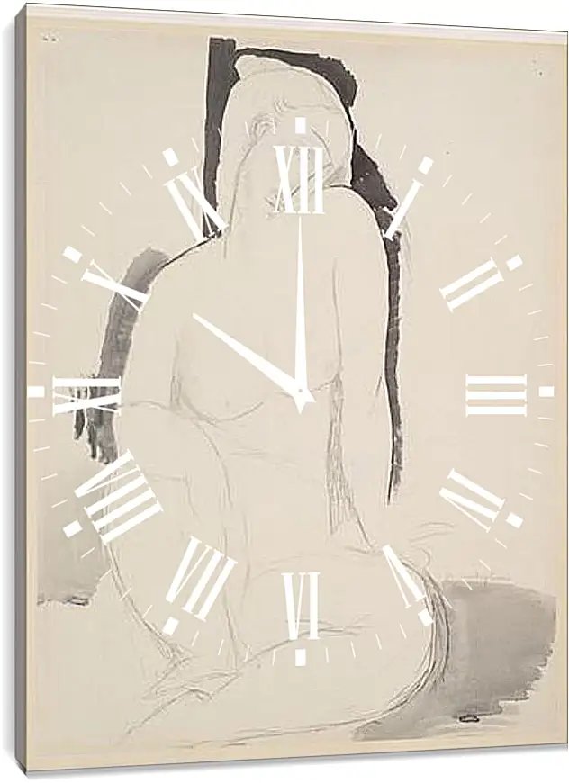 Часы картина - Seated Nude. Сидящая обнаженная. Амедео Модильяни