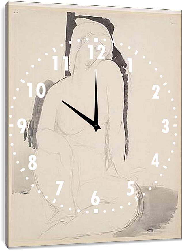 Часы картина - Seated Nude. Сидящая обнаженная. Амедео Модильяни