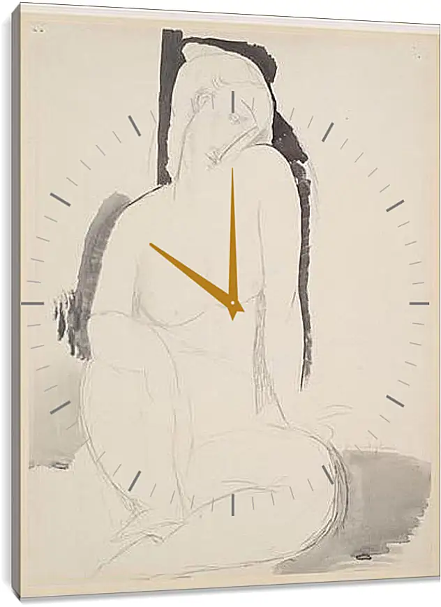 Часы картина - Seated Nude. Сидящая обнаженная. Амедео Модильяни