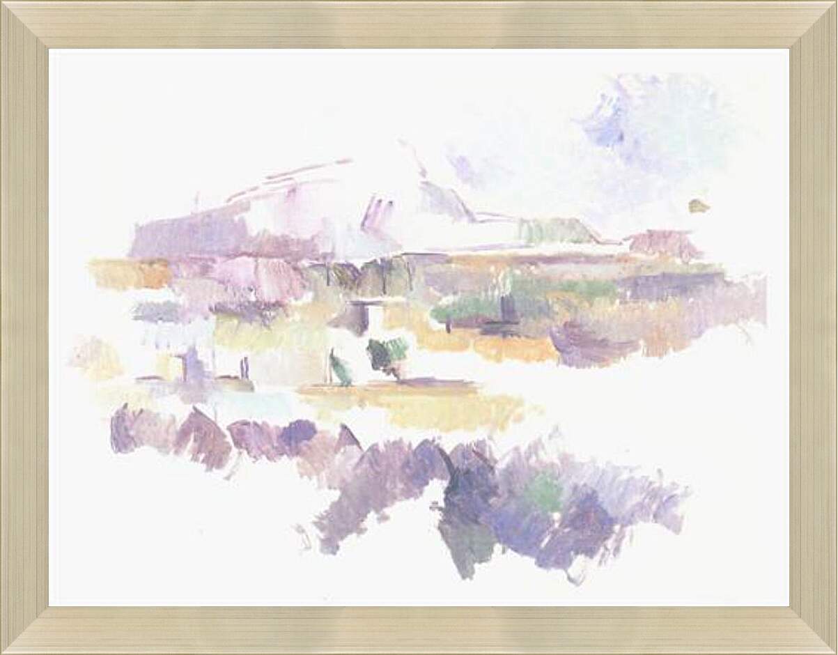 Картина в раме - Montagne Sainte-Victoire vue des Lauves. Поль Сезанн