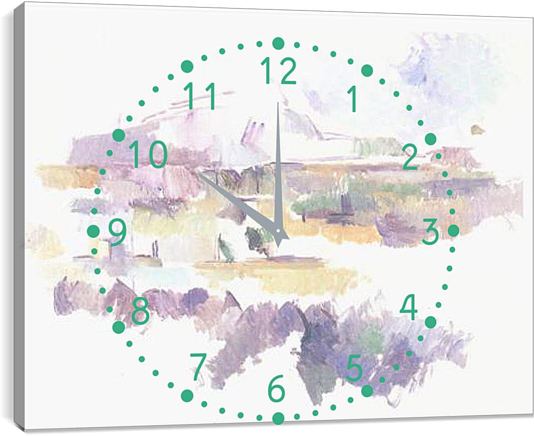 Часы картина - Montagne Sainte-Victoire vue des Lauves. Поль Сезанн
