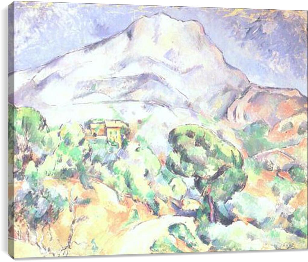 Постер и плакат - Montagne Sainte-Victoire au-dessus de la route du Tholonet (vers). Поль Сезанн