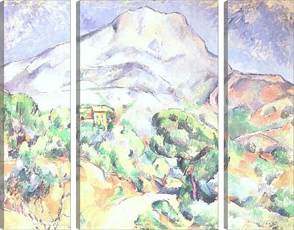 Модульная картина - Montagne Sainte-Victoire au-dessus de la route du Tholonet (vers). Поль Сезанн