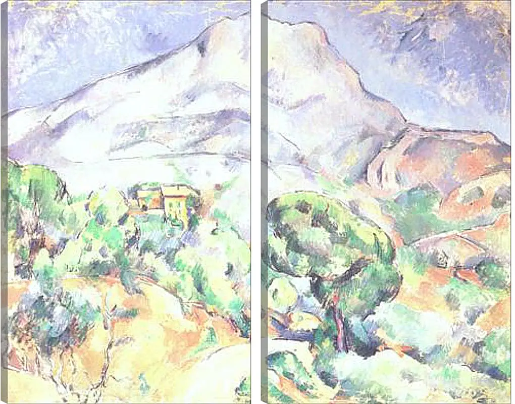 Модульная картина - Montagne Sainte-Victoire au-dessus de la route du Tholonet (vers). Поль Сезанн