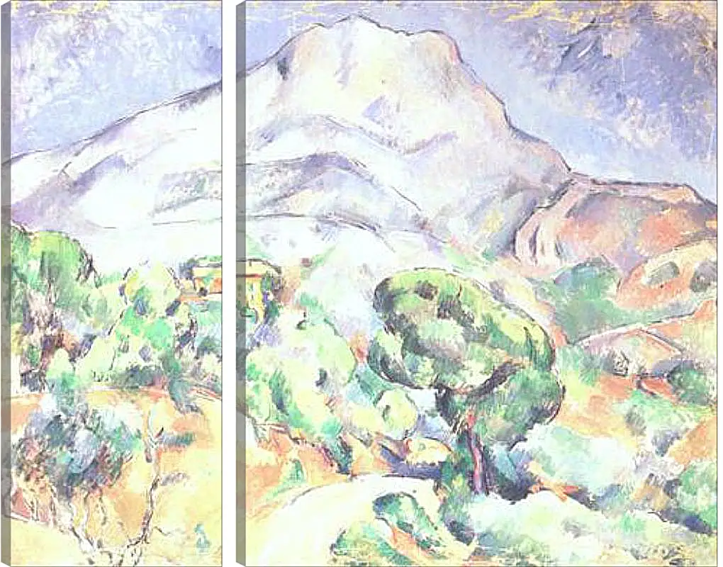 Модульная картина - Montagne Sainte-Victoire au-dessus de la route du Tholonet (vers). Поль Сезанн