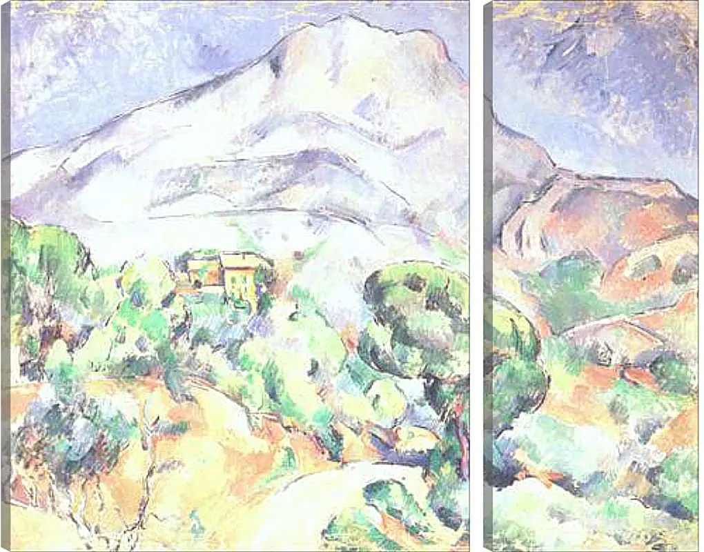 Модульная картина - Montagne Sainte-Victoire au-dessus de la route du Tholonet (vers). Поль Сезанн