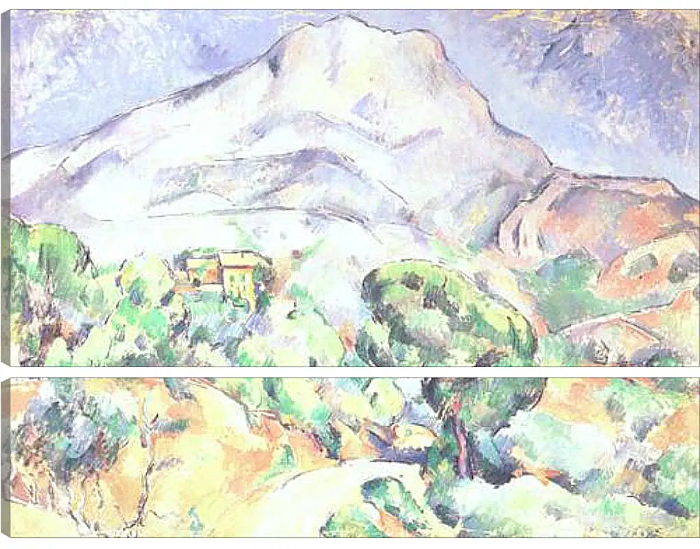 Модульная картина - Montagne Sainte-Victoire au-dessus de la route du Tholonet (vers). Поль Сезанн