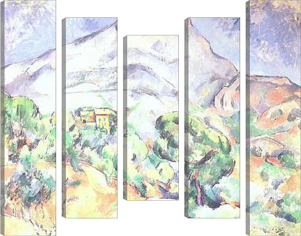 Модульная картина - Montagne Sainte-Victoire au-dessus de la route du Tholonet (vers). Поль Сезанн