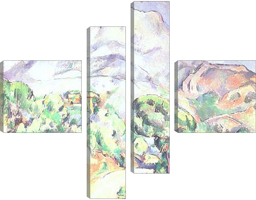 Модульная картина - Montagne Sainte-Victoire au-dessus de la route du Tholonet (vers). Поль Сезанн