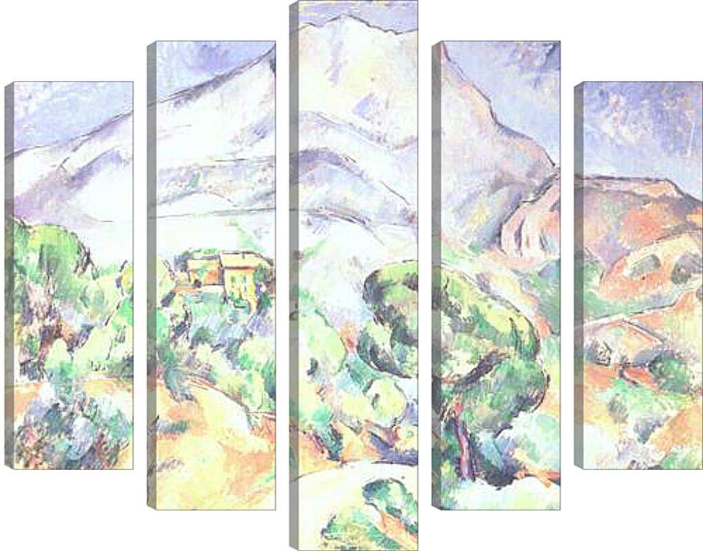 Модульная картина - Montagne Sainte-Victoire au-dessus de la route du Tholonet (vers). Поль Сезанн