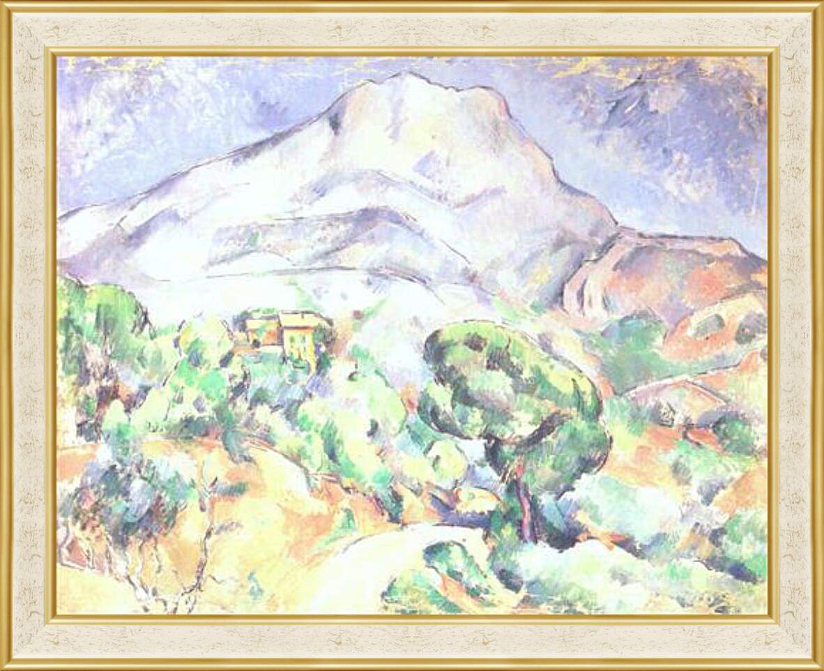 Картина в раме - Montagne Sainte-Victoire au-dessus de la route du Tholonet (vers). Поль Сезанн