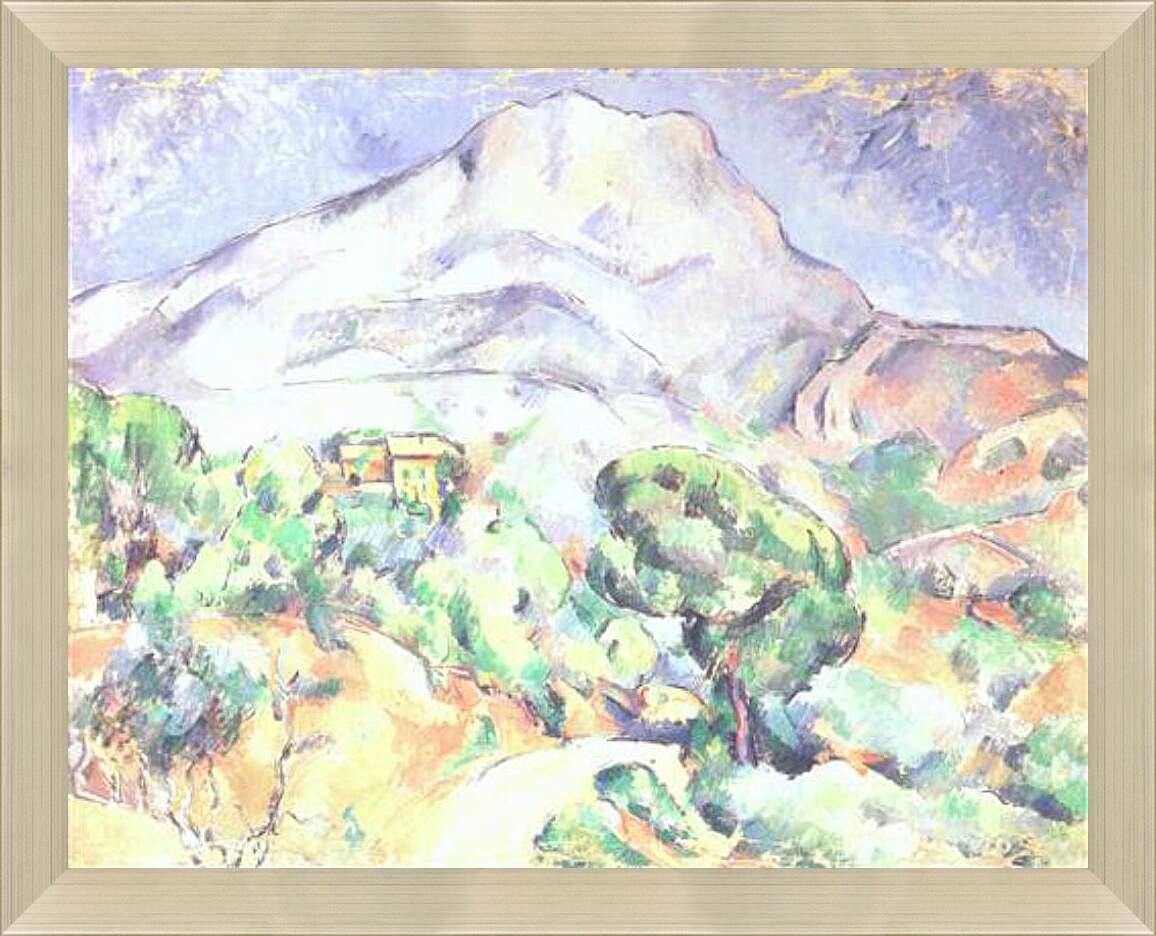 Картина в раме - Montagne Sainte-Victoire au-dessus de la route du Tholonet (vers). Поль Сезанн