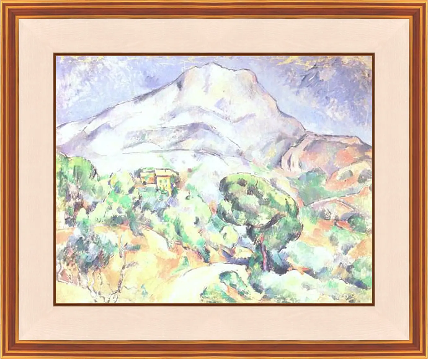 Картина в раме - Montagne Sainte-Victoire au-dessus de la route du Tholonet (vers). Поль Сезанн