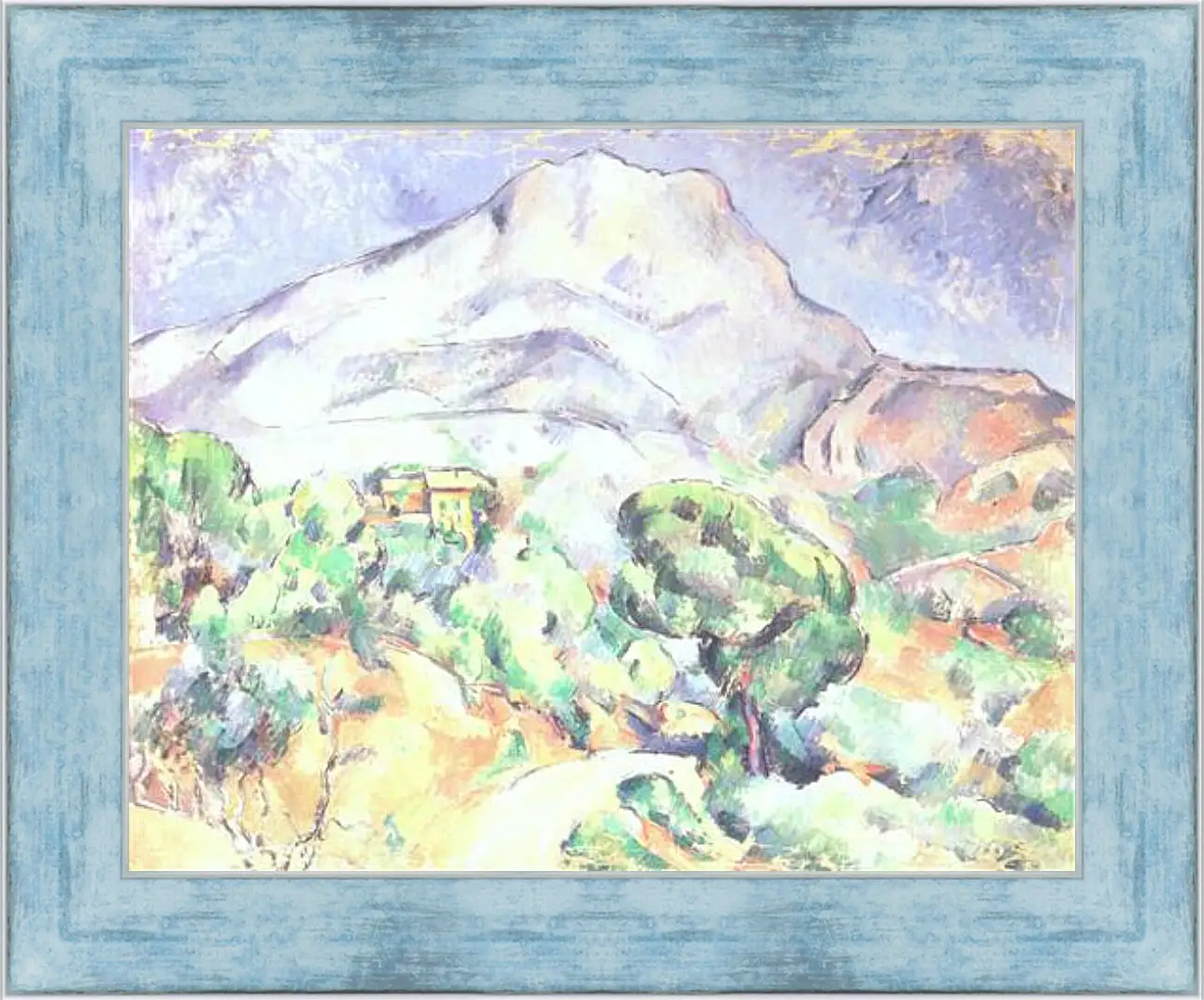 Картина в раме - Montagne Sainte-Victoire au-dessus de la route du Tholonet (vers). Поль Сезанн