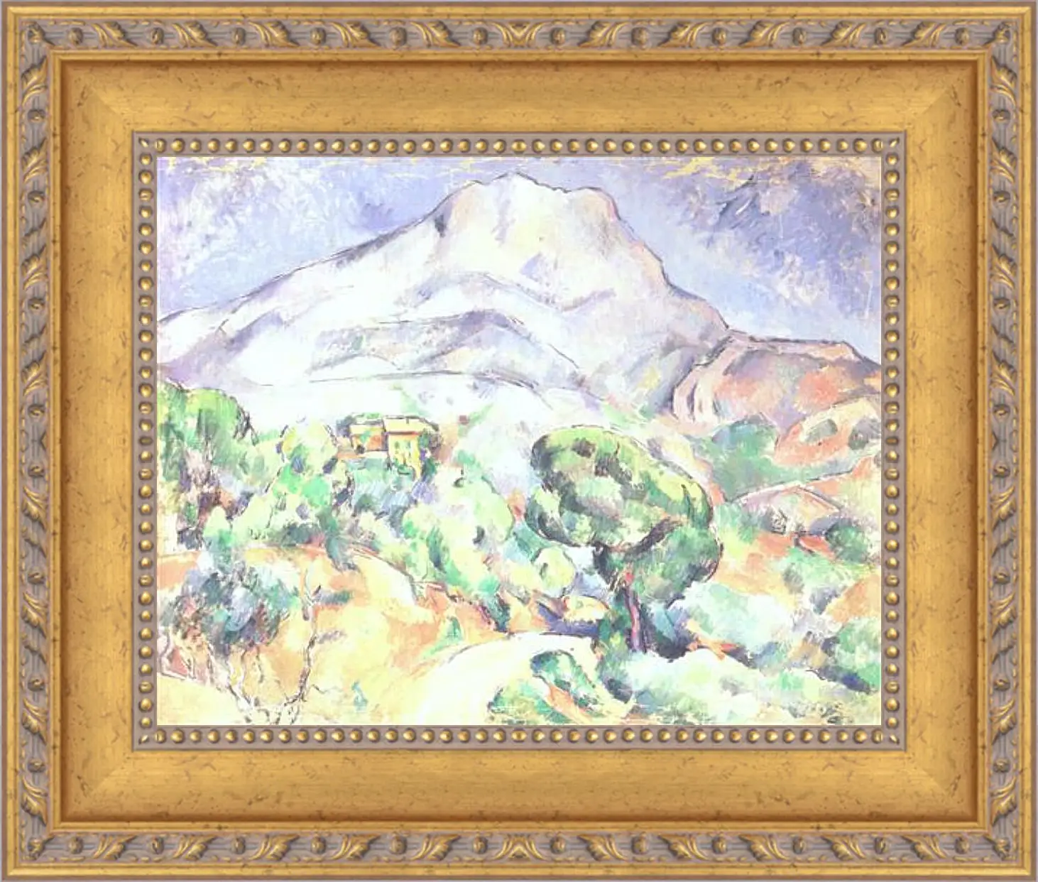 Картина в раме - Montagne Sainte-Victoire au-dessus de la route du Tholonet (vers). Поль Сезанн