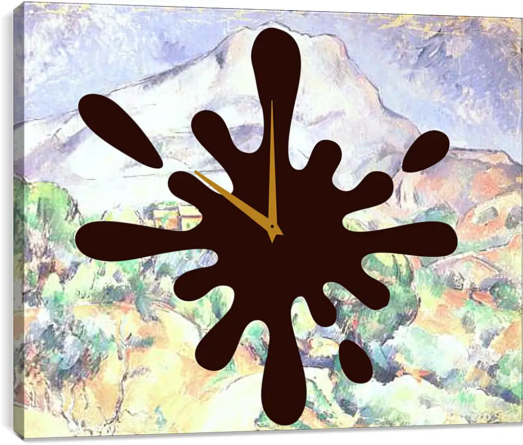 Часы картина - Montagne Sainte-Victoire au-dessus de la route du Tholonet (vers). Поль Сезанн
