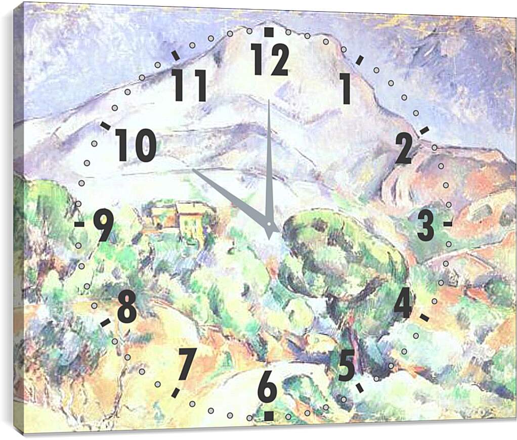 Часы картина - Montagne Sainte-Victoire au-dessus de la route du Tholonet (vers). Поль Сезанн