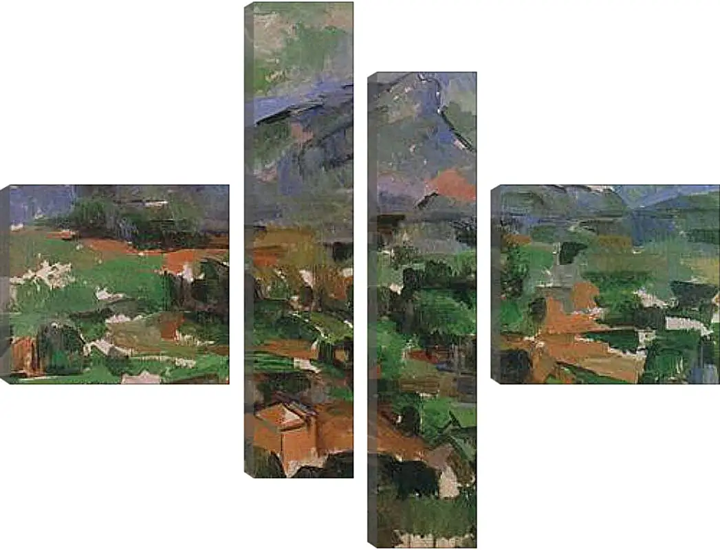 Модульная картина - Святая гора Виктория. La Montagne Sainte-Victoire (4). Поль Сезанн