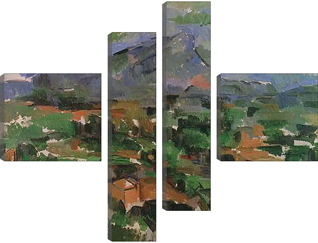 Модульная картина - Святая гора Виктория. La Montagne Sainte-Victoire (4). Поль Сезанн