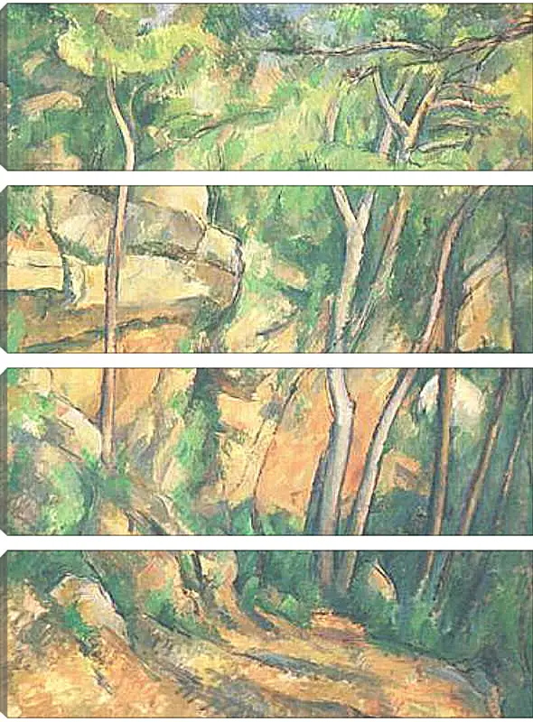 Модульная картина - Rochers et Branches a Bibemus Detail (vers). Поль Сезанн