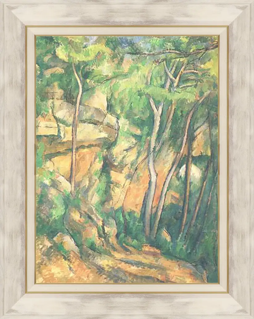 Картина в раме - Rochers et Branches a Bibemus Detail (vers). Поль Сезанн
