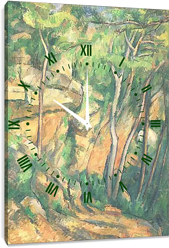 Часы картина - Rochers et Branches a Bibemus Detail (vers). Поль Сезанн