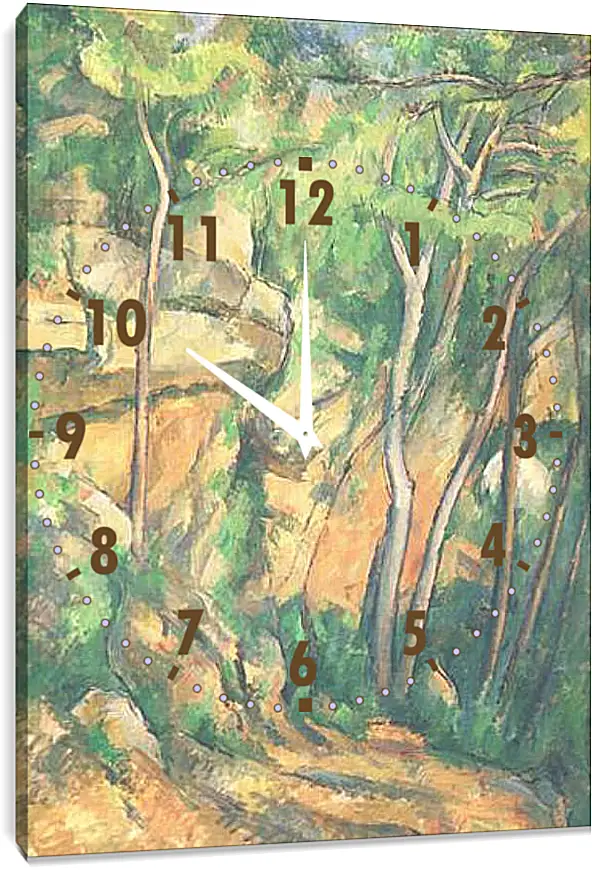 Часы картина - Rochers et Branches a Bibemus Detail (vers). Поль Сезанн