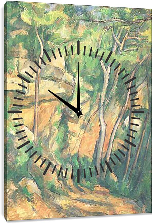 Часы картина - Rochers et Branches a Bibemus Detail (vers). Поль Сезанн