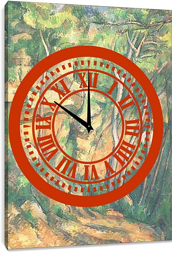 Часы картина - Rochers et Branches a Bibemus Detail (vers). Поль Сезанн