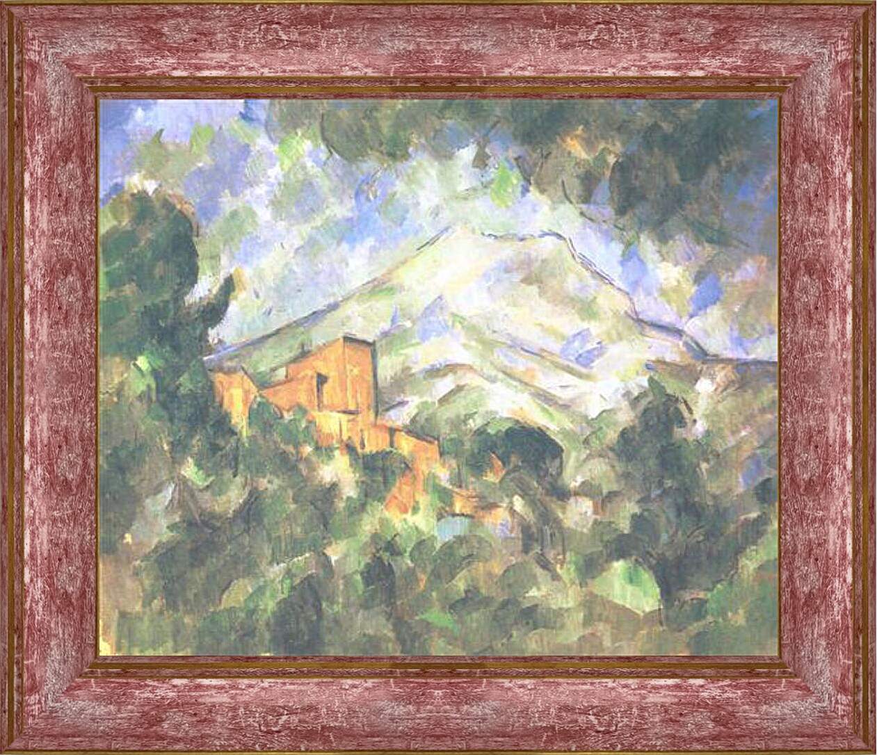 Картина в раме - Chateau devant la Sainte-Victoire (vers). Поль Сезанн