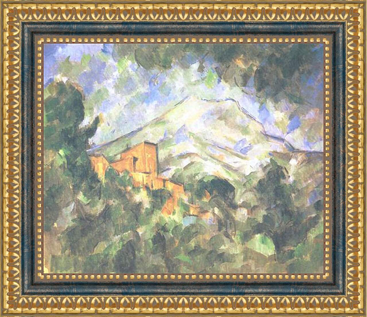 Картина в раме - Chateau devant la Sainte-Victoire (vers). Поль Сезанн