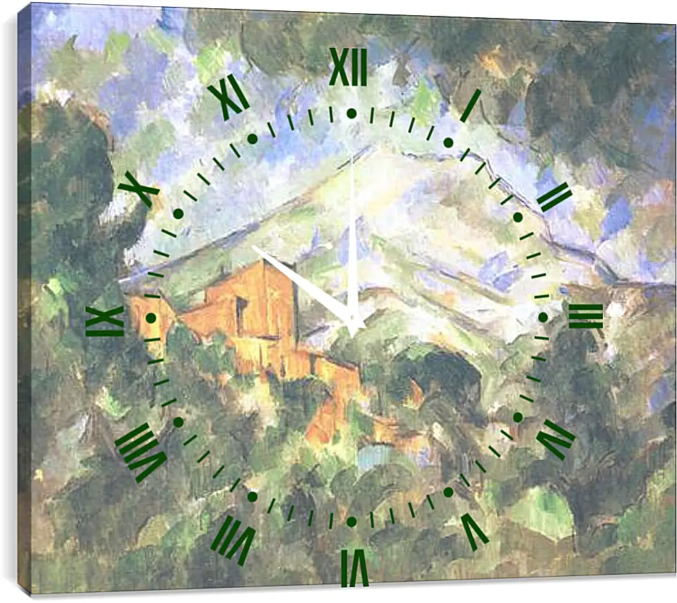 Часы картина - Chateau devant la Sainte-Victoire (vers). Поль Сезанн