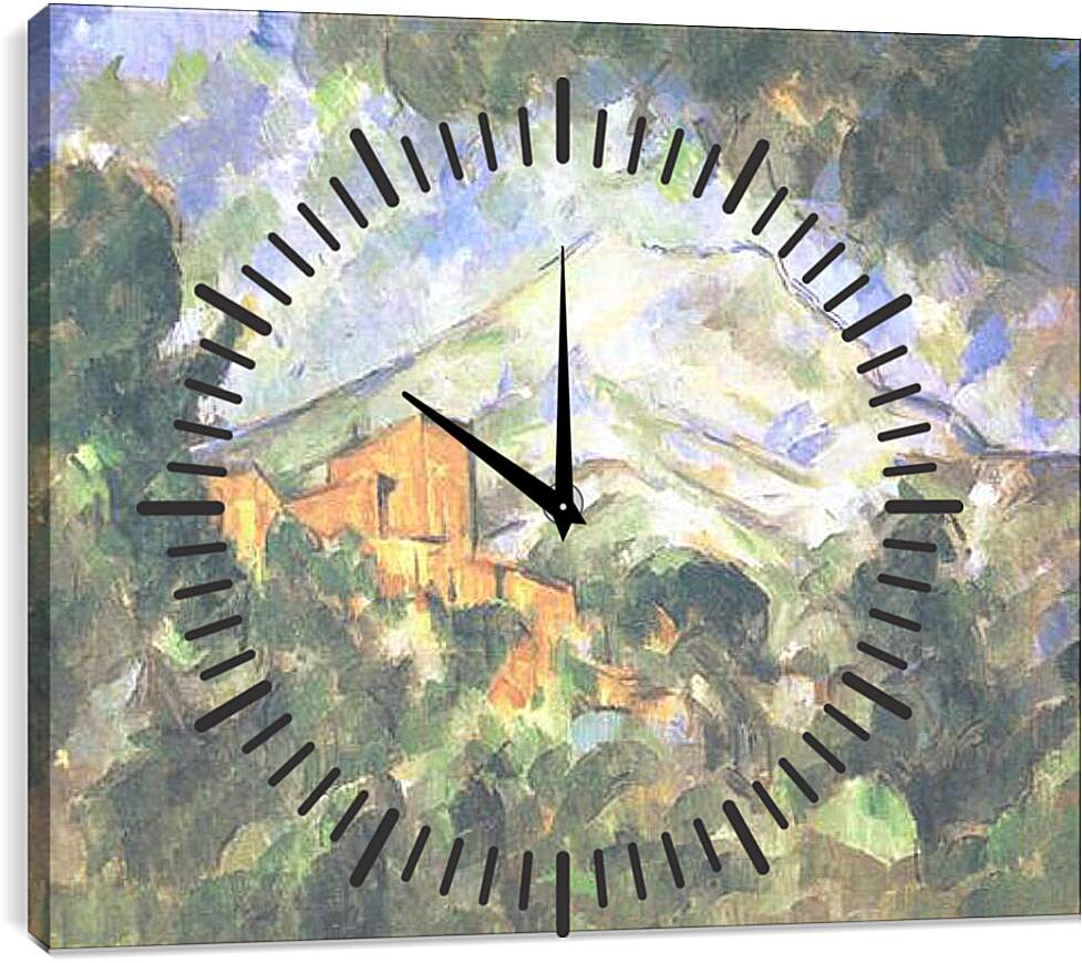 Часы картина - Chateau devant la Sainte-Victoire (vers). Поль Сезанн