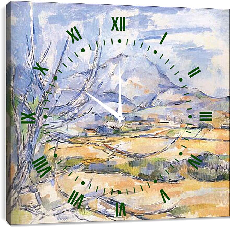 Часы картина - La montagne Sainte-Victoire (3). Поль Сезанн