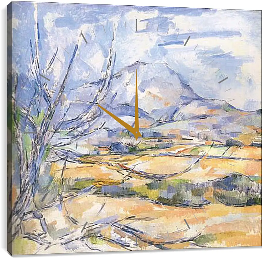 Часы картина - La montagne Sainte-Victoire (3). Поль Сезанн