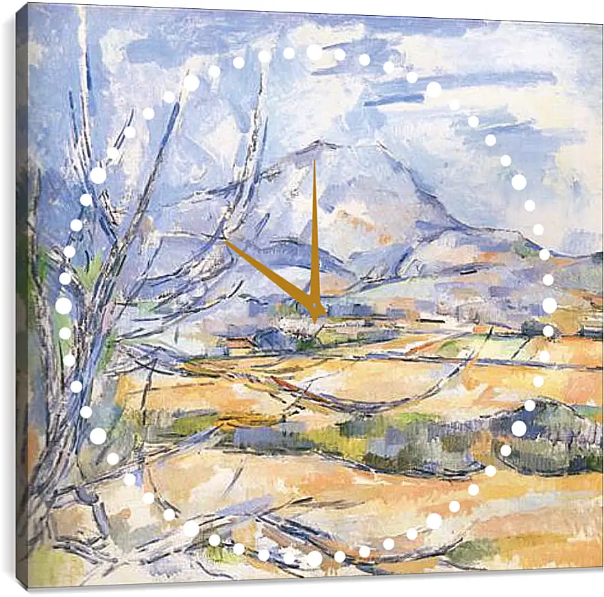 Часы картина - La montagne Sainte-Victoire (3). Поль Сезанн