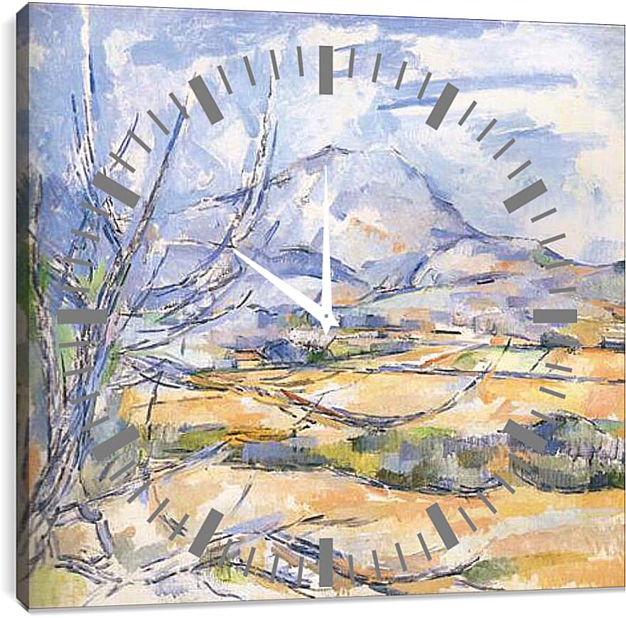 Часы картина - La montagne Sainte-Victoire (3). Поль Сезанн