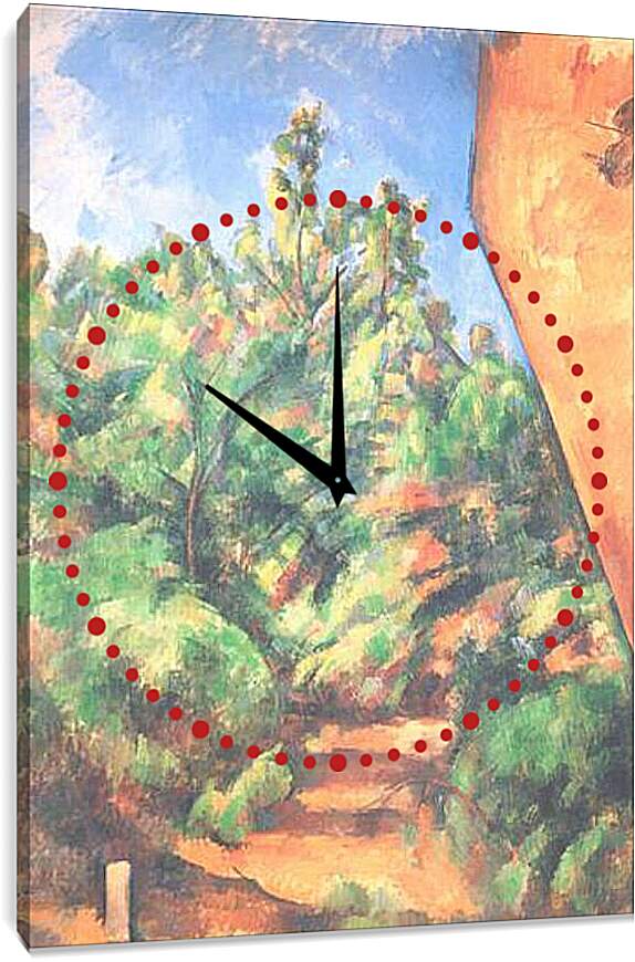 Часы картина - Le Rocher Rouge (vers). Поль Сезанн