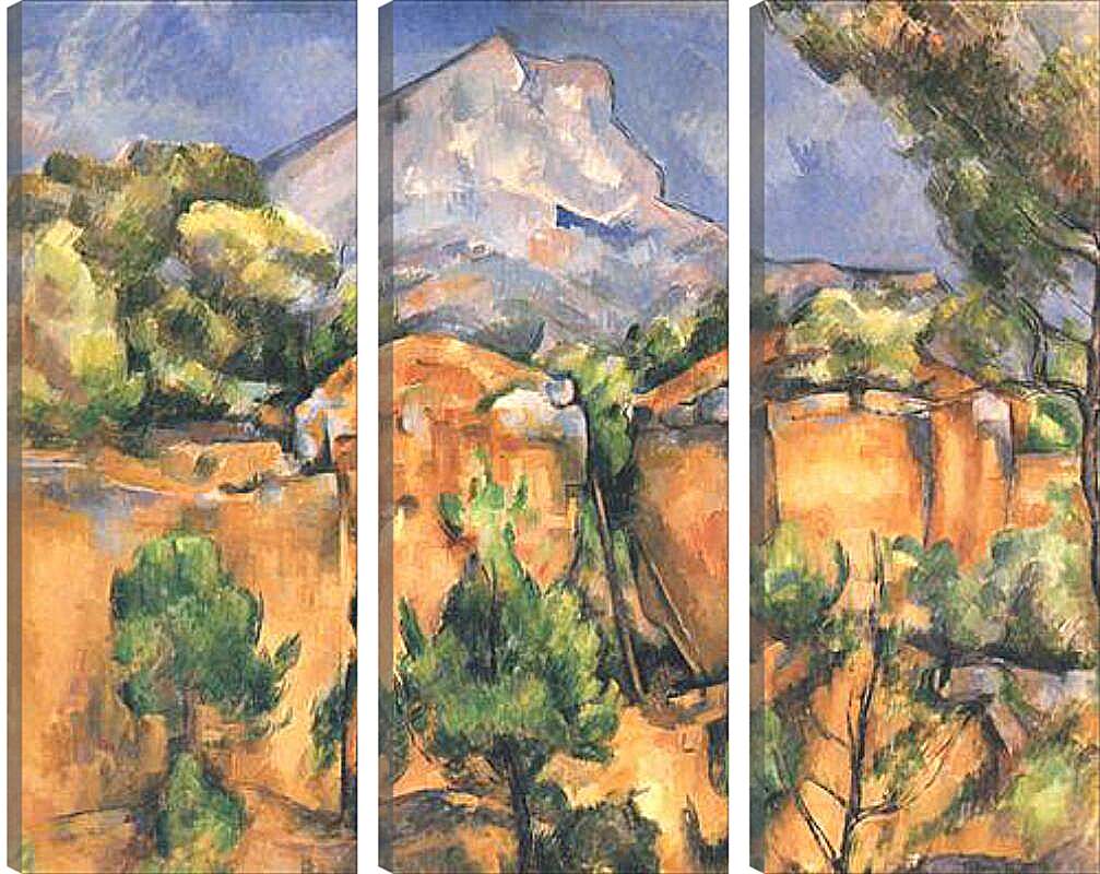 Модульная картина - Montagne Sainte-Victoire vue des Carrieres de Bibemus (vers). Поль Сезанн