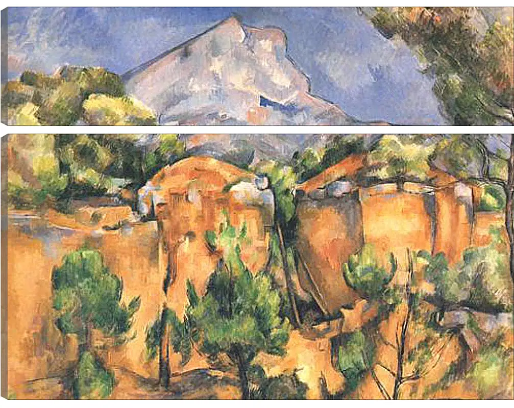 Модульная картина - Montagne Sainte-Victoire vue des Carrieres de Bibemus (vers). Поль Сезанн