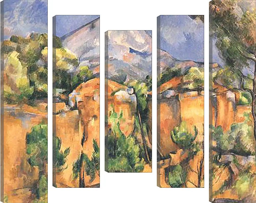 Модульная картина - Montagne Sainte-Victoire vue des Carrieres de Bibemus (vers). Поль Сезанн