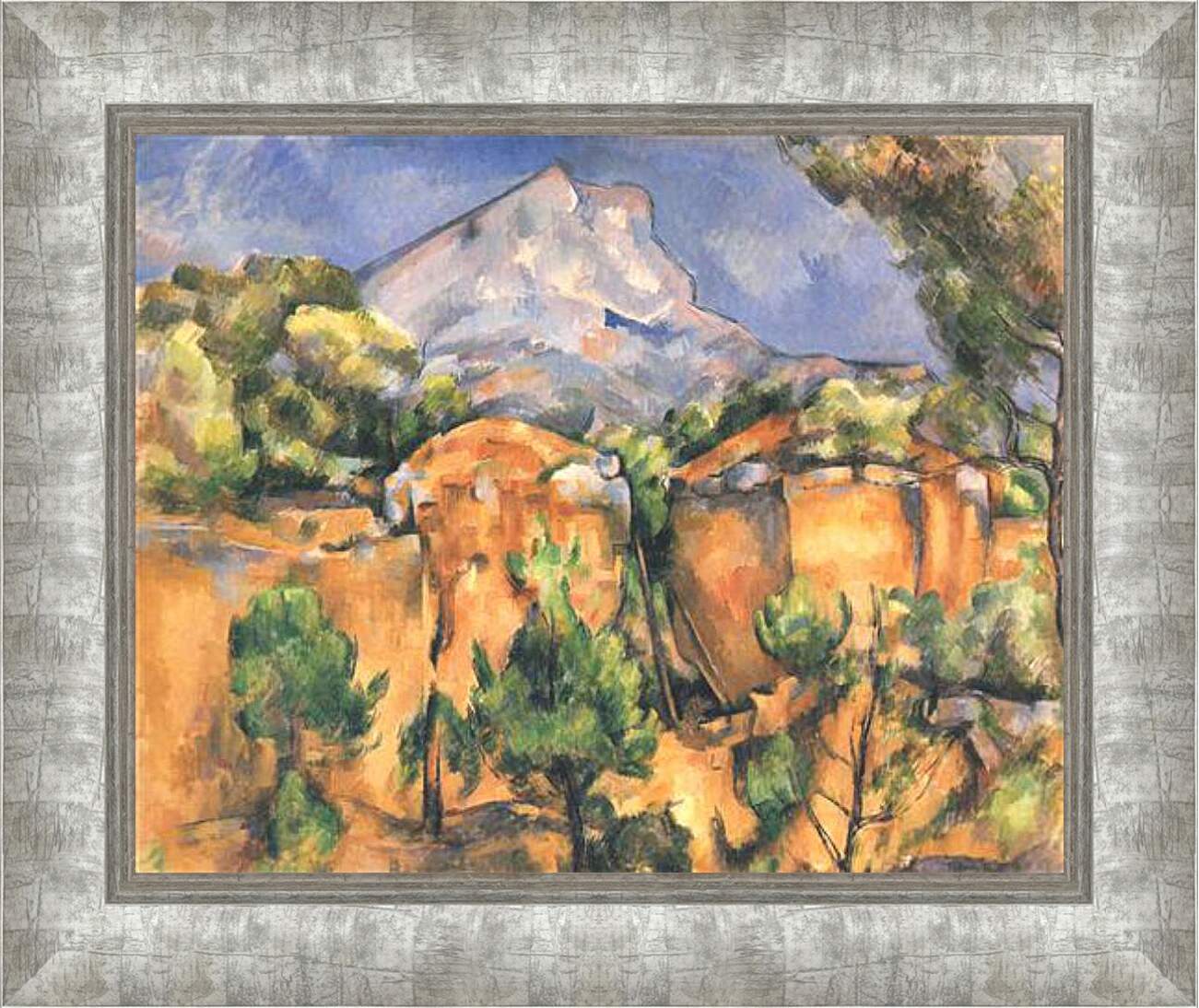 Картина в раме - Montagne Sainte-Victoire vue des Carrieres de Bibemus (vers). Поль Сезанн