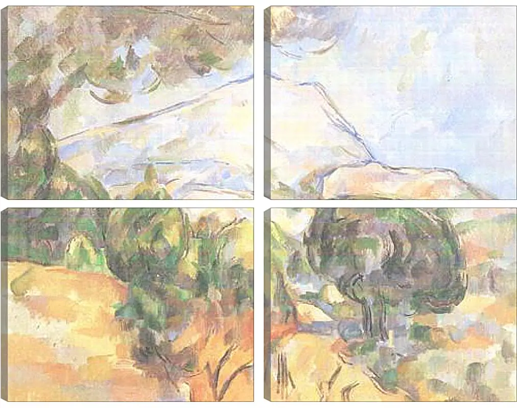Модульная картина - La Montagne Sainte-Victoire (2). Поль Сезанн