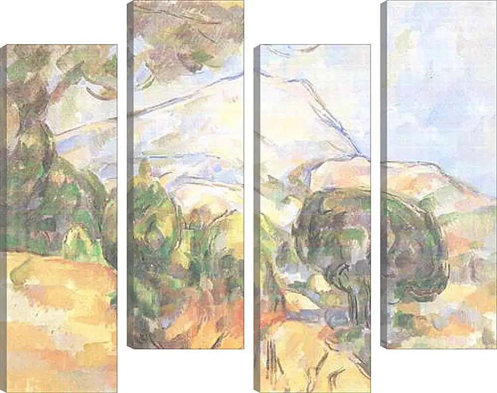 Модульная картина - La Montagne Sainte-Victoire (2). Поль Сезанн
