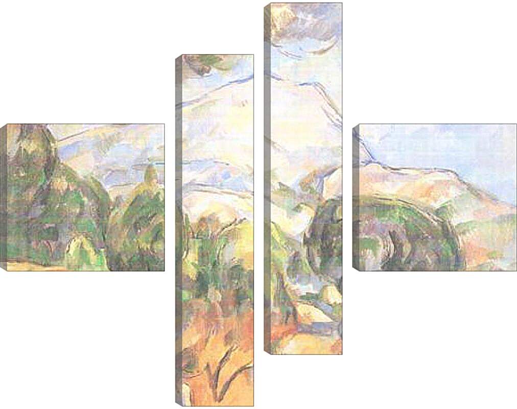 Модульная картина - La Montagne Sainte-Victoire (2). Поль Сезанн