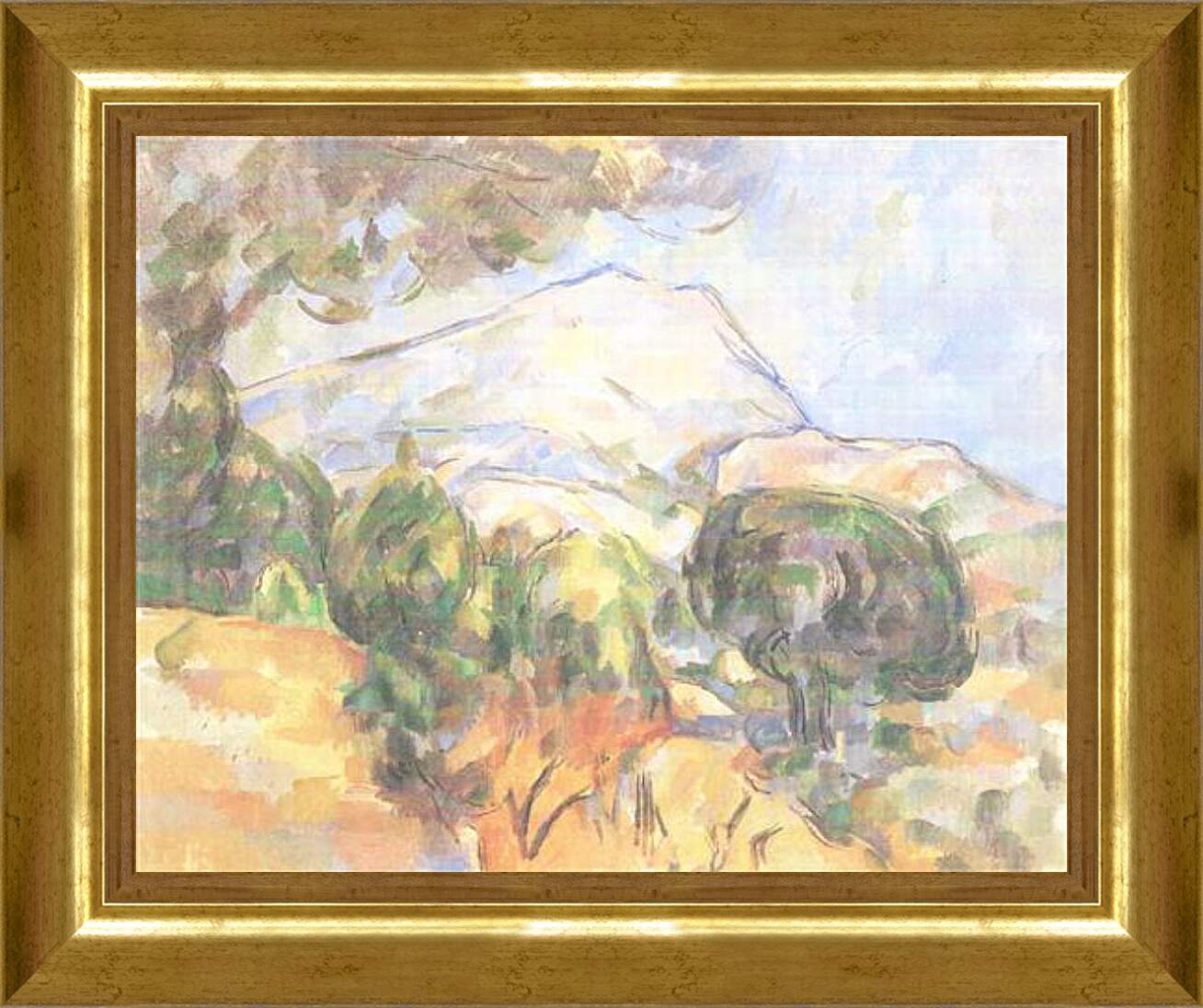 Картина в раме - La Montagne Sainte-Victoire (2). Поль Сезанн