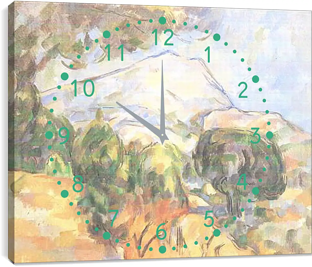 Часы картина - La Montagne Sainte-Victoire (2). Поль Сезанн
