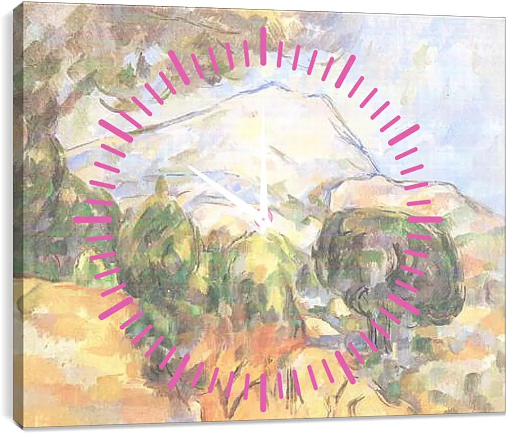 Часы картина - La Montagne Sainte-Victoire (2). Поль Сезанн