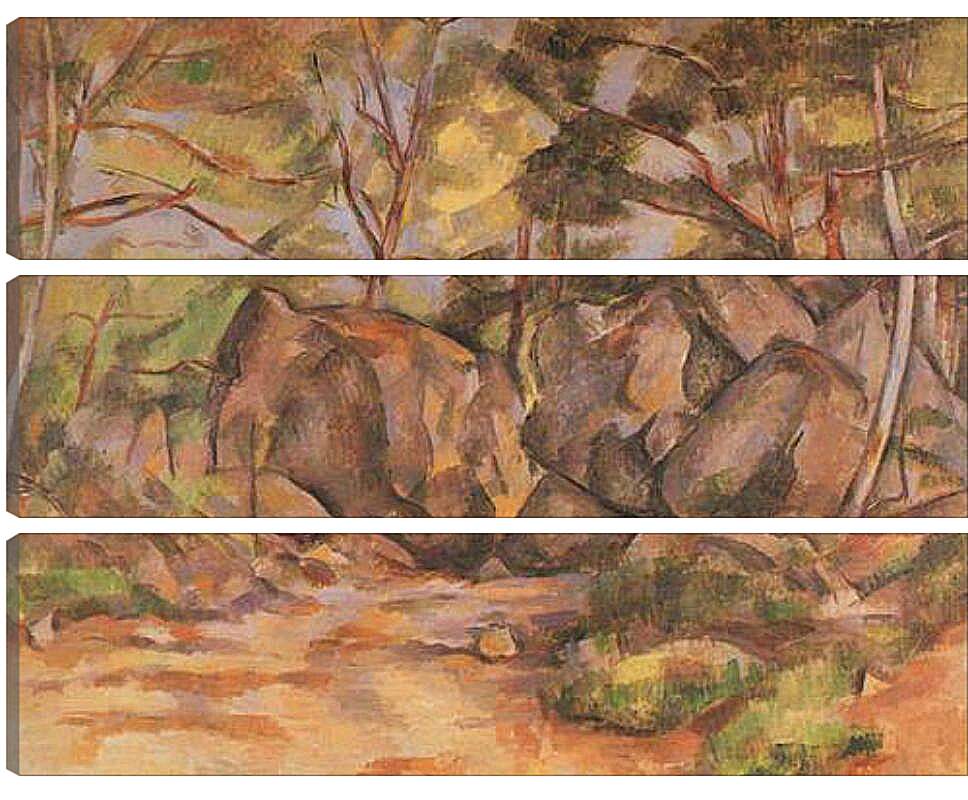 Модульная картина - Paysage forestier aux rochers (vers). Поль Сезанн
